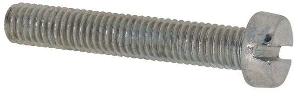 Value Collection - M5x0.80, 30mm Length Under Head Slotted Drive Machine Screw - Cheese Head, Grade 4.8 Steel, Zinc-Plated Finish, Without Washer - Americas Industrial Supply
