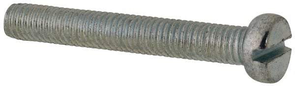 Value Collection - M5x0.80, 35mm Length Under Head Slotted Drive Machine Screw - Cheese Head, Grade 4.8 Steel, Zinc-Plated Finish, Without Washer - Americas Industrial Supply