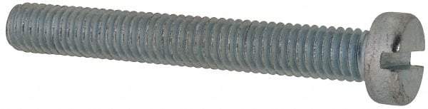 Value Collection - M6x1.00, 45mm Length Under Head Slotted Drive Machine Screw - Cheese Head, Grade 4.8 Steel, Zinc-Plated Finish, Without Washer - Americas Industrial Supply