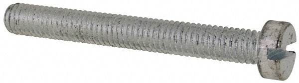 Value Collection - M6x1.00, 50mm Length Under Head Slotted Drive Machine Screw - Cheese Head, Grade 4.8 Steel, Zinc-Plated Finish, Without Washer - Americas Industrial Supply