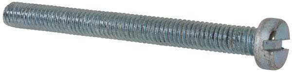 Value Collection - M6x1.00, 60mm Length Under Head Slotted Drive Machine Screw - Cheese Head, Grade 4.8 Steel, Zinc-Plated Finish, Without Washer - Americas Industrial Supply
