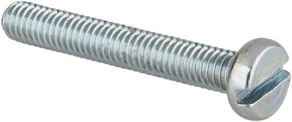 Value Collection - M3x0.50, 20mm Length Under Head Slotted Drive Machine Screw - Cheese Head, Grade 4.8 Steel, Zinc-Plated Finish, Without Washer - Americas Industrial Supply