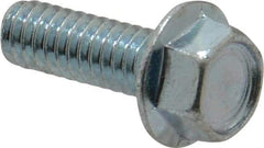 Value Collection - 1/4-20 UNC, 3/4" Length Under Head, Hex Drive Flange Bolt - 3/4" Thread Length, Grade 2 Steel, Serrated Flange, Zinc-Plated Finish - Americas Industrial Supply