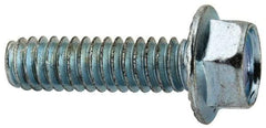 Value Collection - 1/4-20 UNC, 7/8" Length Under Head, Hex Drive Flange Bolt - 7/8" Thread Length, Grade 2 Steel, Serrated Flange, Zinc-Plated Finish - Americas Industrial Supply