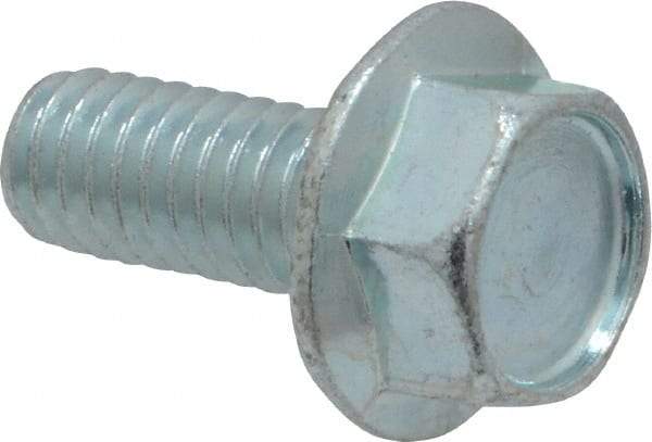 Value Collection - 5/16-18 UNC, 3/4" Length Under Head, Hex Drive Flange Bolt - 3/4" Thread Length, Grade 2 Steel, Serrated Flange, Zinc-Plated Finish - Americas Industrial Supply