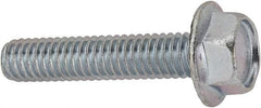 Value Collection - 5/16-18 UNC, 1-1/2" Length Under Head, Hex Drive Flange Bolt - 1-1/2" Thread Length, Grade 2 Steel, Serrated Flange, Zinc-Plated Finish - Americas Industrial Supply