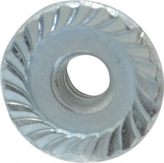 Value Collection - #6-32, 27/64" Flange Diam, Serrated Flange Nut - Grade Grade 2 Steel, Zinc-Plated Finish, 0.171" Flange Height - Americas Industrial Supply