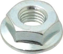 Value Collection - 1/4-28, 19/32" Flange Diam, Serrated Flange Nut - Grade Grade 2 Steel, Zinc-Plated Finish, 0.236" Flange Height - Americas Industrial Supply