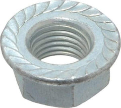 Value Collection - 3/8-24, 3/4" Flange Diam, Serrated Flange Nut - Grade Grade 2 Steel, Zinc-Plated Finish, 0.347" Flange Height - Americas Industrial Supply