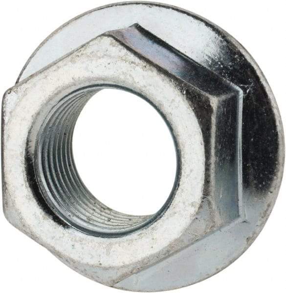 Value Collection - 5/8-18, 1-9/32" Flange Diam, Serrated Flange Nut - Grade Grade 2 Steel, Zinc-Plated Finish, 0.569" Flange Height - Americas Industrial Supply