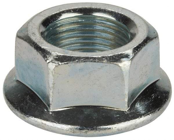 Value Collection - 3/4-16, 1-1/2" Flange Diam, Serrated Flange Nut - Grade Grade 2 Steel, Zinc-Plated Finish, 0.675" Flange Height - Americas Industrial Supply