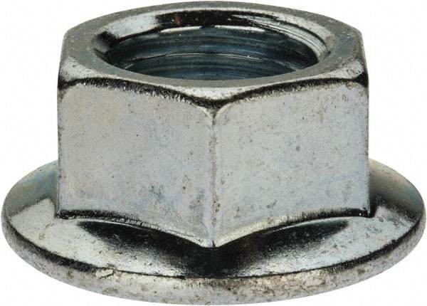 Value Collection - 7/8-9, 1.682" Flange Diam, Serrated Flange Nut - Grade Grade 2 Steel, Zinc-Plated Finish, 1.513" Flange Height - Americas Industrial Supply