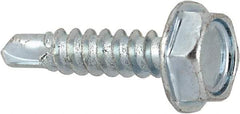 Value Collection - #6, Hex Washer Head, Hex Drive, 5/8" Length Under Head, #2 Point, Self Drilling Screw - Grade 1016-1024 Steel, Zinc-Plated Finish - Americas Industrial Supply