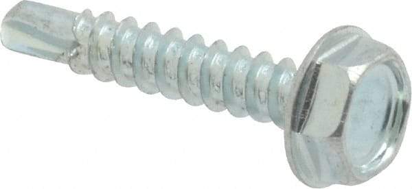 Value Collection - #6, Hex Washer Head, Hex Drive, 3/4" Length Under Head, #2 Point, Self Drilling Screw - Grade 1016-1024 Steel, Zinc-Plated Finish - Americas Industrial Supply