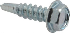 Value Collection - #8, Hex Washer Head, Hex Drive, 5/8" Length Under Head, #2 Point, Self Drilling Screw - Grade 1016-1024 Steel, Zinc-Plated Finish - Americas Industrial Supply