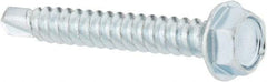 Value Collection - #8, Hex Washer Head, Hex Drive, 1-1/4" Length Under Head, #2 Point, Self Drilling Screw - Grade 1016-1024 Steel, Zinc-Plated Finish - Americas Industrial Supply