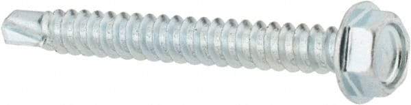 Value Collection - #8, Hex Washer Head, Hex Drive, 1-1/2" Length Under Head, #2 Point, Self Drilling Screw - Grade 1016-1024 Steel, Zinc-Plated Finish - Americas Industrial Supply