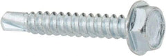 Value Collection - #10, Hex Washer Head, Hex Drive, 1-1/4" Length Under Head, #3 Point, Self Drilling Screw - Grade 1016-1024 Steel, Zinc-Plated Finish - Americas Industrial Supply