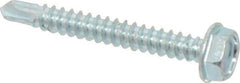 Value Collection - #10, Hex Washer Head, Hex Drive, 1-1/2" Length Under Head, #3 Point, Self Drilling Screw - Grade 1016-1024 Steel, Zinc-Plated Finish - Americas Industrial Supply