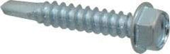 Value Collection - #12, Hex Washer Head, Hex Drive, 1-1/4" Length Under Head, #3 Point, Self Drilling Screw - Grade 1016-1024 Steel, Zinc-Plated Finish - Americas Industrial Supply