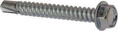 Value Collection - #12, Hex Washer Head, Hex Drive, 1-3/4" Length Under Head, #3 Point, Self Drilling Screw - Grade 1016-1024 Steel, Zinc-Plated Finish - Americas Industrial Supply