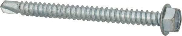 Value Collection - #12, Hex Washer Head, Hex Drive, 2-1/2" Length Under Head, #3 Point, Self Drilling Screw - Grade 1016-1024 Steel, Zinc-Plated Finish - Americas Industrial Supply
