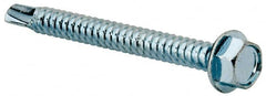Value Collection - 1/4", Hex Washer Head, Hex Drive, 2-1/2" Length Under Head, #3 Point, Self Drilling Screw - Grade 1016-1024 Steel, Zinc-Plated Finish - Americas Industrial Supply