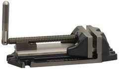 Cardinal Tool - 6" Jaw Opening Capacity x 2" Throat Depth, Horizontal Drill Press Vise - 6" Wide Jaw, Stationary Base, Rapid Action, 15" OAL x 3-11/16" Overall Height, Steel - Americas Industrial Supply