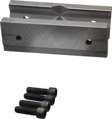 Cardinal Tool - 6" Wide x 2mm High, Step Vise Jaw - Hard, Steel, Fixed Jaw, Compatible with 6" Vises - Americas Industrial Supply