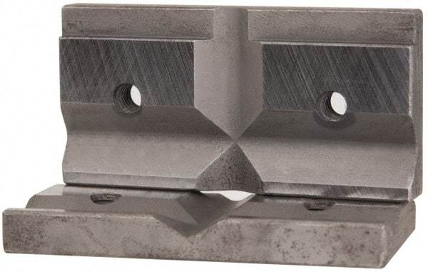 Cardinal Tool - 3" Wide x 1.5mm High, V-Groove Vise Jaw - Hard, Steel, Fixed Jaw, Compatible with 3" Vises - Americas Industrial Supply