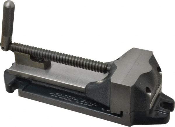 Cardinal Tool - 4" Jaw Opening Capacity x 1-1/2" Throat Depth, Horizontal Drill Press Vise - 4" Wide Jaw, Stationary Base, Rapid Action, 11-1/2" OAL x 2-7/8" Overall Height, Steel - Americas Industrial Supply