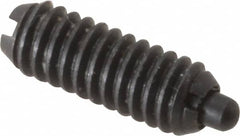 Gibraltar - 8-32, 7/16" Thread Length, 0.052" Plunger Projection, Steel Threaded Spring Plunger - 0.07" Max Plunger Diam, 0.437" Plunger Length, 0.5 Lb Init End Force, 1.5 Lb Final End Force - Americas Industrial Supply