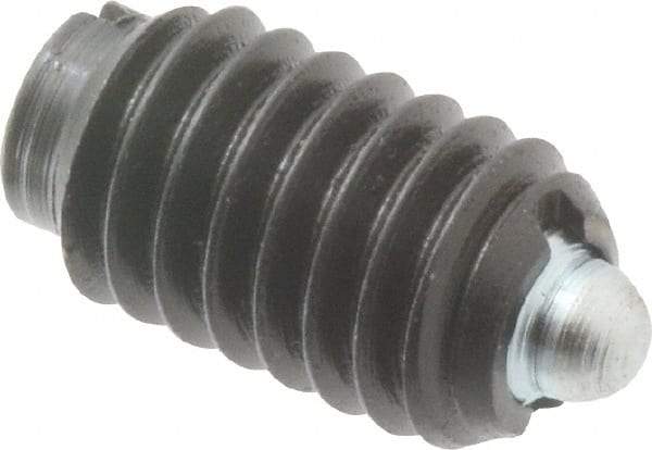 Gibraltar - 5/16-18, 9/16" Thread Length, 1/12" Plunger Projection, Steel Threaded Spring Plunger - 0.135" Max Plunger Diam, 0.562" Plunger Length, 1.25 Lb Init End Force, 4 Lb Final End Force - Americas Industrial Supply