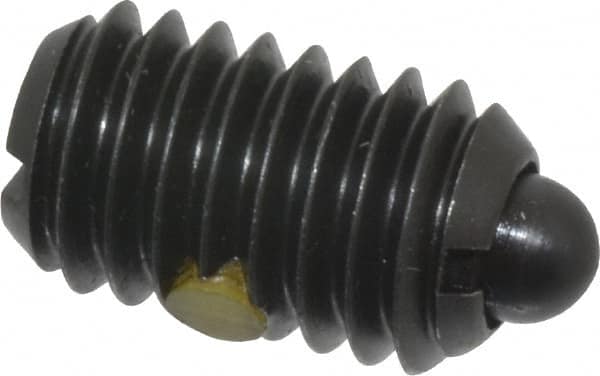 Gibraltar - 3/8-16, 5/8" Thread Length, 0.11" Plunger Projection, Steel Threaded Spring Plunger - 0.186" Max Plunger Diam, 0.625" Plunger Length, 4.5 Lb Init End Force, 18.5 Lb Final End Force - Americas Industrial Supply