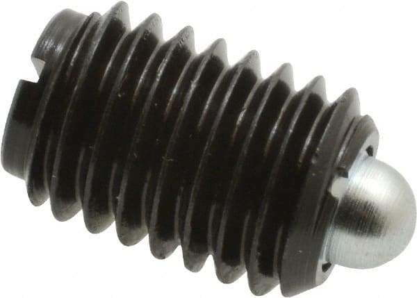 Gibraltar - 1/2-13, 3/4" Thread Length, 0.151" Plunger Projection, Steel Threaded Spring Plunger - 1/4" Max Plunger Diam, 0.75" Plunger Length, 1.75 Lb Init End Force, 5.5 Lb Final End Force - Americas Industrial Supply