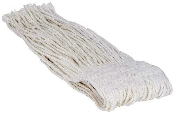 PRO-SOURCE - 5" White Head Band, Medium Rayon Cut End Mop Head - 8 Ply, Clamp Jaw Connection, Use for Heavy Duty Floor Cleaning - Americas Industrial Supply