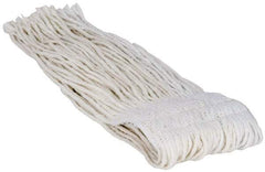 PRO-SOURCE - 5" White Head Band, Medium Rayon Cut End Mop Head - 8 Ply, Clamp Jaw Connection, Use for Heavy Duty Floor Cleaning - Americas Industrial Supply