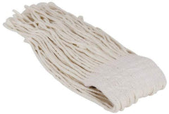 PRO-SOURCE - 5" White Head Band, Large Rayon Cut End Mop Head - 8 Ply, Clamp Jaw Connection, Use for Heavy Duty Floor Cleaning - Americas Industrial Supply
