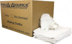 PRO-SOURCE - 19 Inch Long x 16 Inch Wide Virgin Utility Cotton Towels - White, Terry Cloth, Low Lint, 25 Lbs. at 3 to 4 per Pound, Box - Americas Industrial Supply