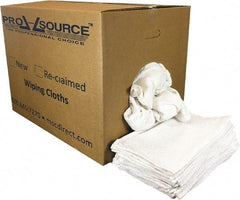 PRO-SOURCE - 19 Inch Long x 16 Inch Wide Virgin Utility Cotton Towels - White, Terry Cloth, Low Lint, 50 Lbs. at 3 to 4 per Pound, Box - Americas Industrial Supply