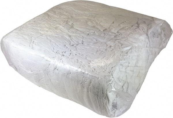 PRO-SOURCE - Reclaimed Cotton T-Shirt Rags - White, Low Lint, 50 Lbs. at 4 to 5 per Pound, Bale - Americas Industrial Supply