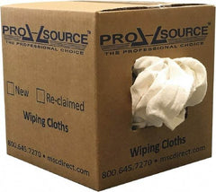 PRO-SOURCE - Reclaimed Cotton Polishing and Dust Cloths - White, Flannel, Low Lint, 5 Lbs. at 3 to 4 per Pound, Box - Americas Industrial Supply