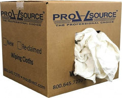 PRO-SOURCE - Reclaimed Cotton Polishing and Dust Cloths - White, Flannel, Low Lint, 10 Lbs. at 3 to 4 per Pound, Box - Americas Industrial Supply