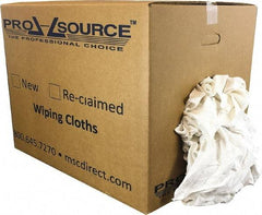 PRO-SOURCE - Reclaimed Cotton Polishing and Dust Cloths - White, Flannel, Low Lint, 50 Lbs. at 3 to 4 per Pound, Box - Americas Industrial Supply