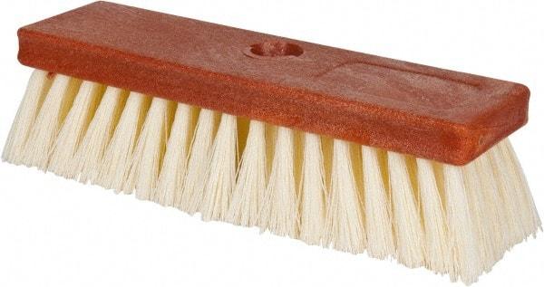 PRO-SOURCE - 1-1/2" Bristle Length, Polypropylene Utility Scrub Brush - 10" OAL, Wood Block - Americas Industrial Supply