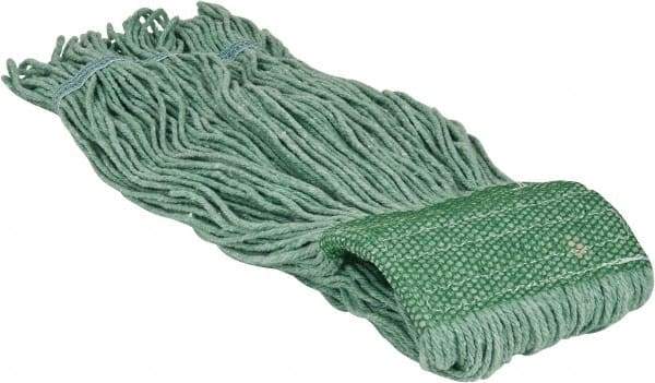 PRO-SOURCE - 5" Green Head Band, Large Blended Fiber Loop End Mop Head - 4 Ply, Clamp Jaw Connection, Use for General Purpose - Americas Industrial Supply
