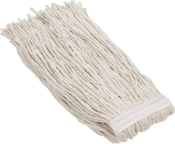 PRO-SOURCE - 1-1/4" Red Head Band, Large Cotton Cut End Mop Head - 4 Ply, Clamp Jaw Connection, Use for General Purpose - Americas Industrial Supply