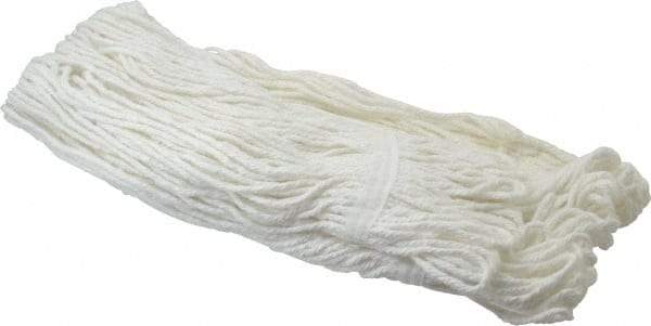 PRO-SOURCE - 1-1/4" White Head Band, X-Small Rayon Loop End Mop Head - 4 Ply, Clamp Jaw Connection, Use for General Purpose - Americas Industrial Supply