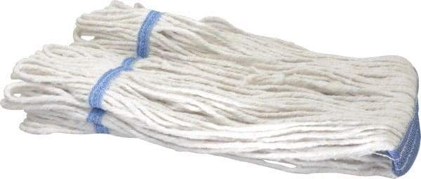 PRO-SOURCE - 1-1/4" White Head Band, X-Small Blended Fiber Loop End Mop Head - 4 Ply, Clamp Jaw Connection, Use for General Purpose - Americas Industrial Supply