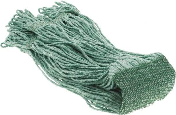 PRO-SOURCE - 5" Green Head Band, X-Large Blended Fiber Loop End Mop Head - 4 Ply, Side Loading Connection, Use for General Purpose - Americas Industrial Supply